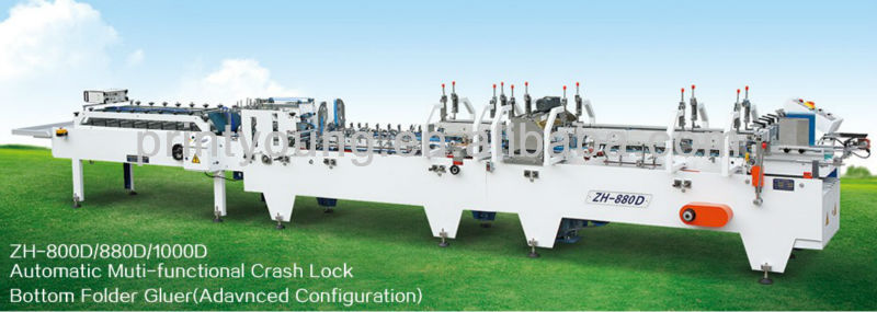 ZH-800D 880D 1000D Automatic Muti-functional Crash Lock Bottom Folder Gluer Advanced Configuration