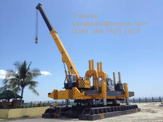 ZYC320BD-B hydraulic static pile driver from T-works with hydraulic pile breaker