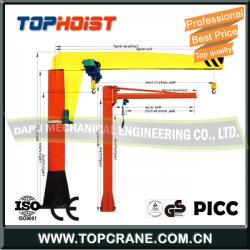 0.5t 1t 3t 5ton Floor Mounted Manual Jib Crane With Manual Hoist