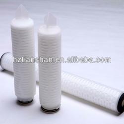 0.65 micron Polyethersulfone membrane PES pleated filter cartridge for fine chemical / pharmaceutical / electronic industry