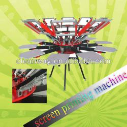 10 color T-shirt screen printing machine carousel screen printer textile screen press CY-10N