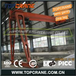 2 ton ~10 ton single girder Semi Gantry Crane, single beam half gantry crane