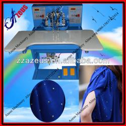 2013 new advanced ultrasonic rhinestone setting machine with two heads for feather and fabric