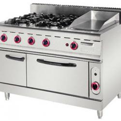 2013 Super Star Product 4-Burner Gas Range Griggle with Electric Oven