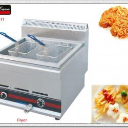 2013 year New 1-tank 2-basket gas deep fryer