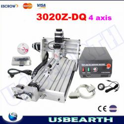 230W CNC 3020 Z-DQ 3D Design Mini 4-Axis Engraving Machine Drilling/Milling Carving Router For PCB/Wood & Other Materials