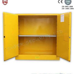 30 gallon 44 x 43 x 18 in yellow metal cabinet for storage of hazardous chemical solvents