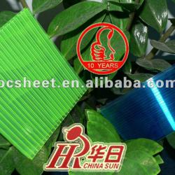 4mm and16mm twin wall ten years warranty 85% transmission high impact hot polycarbonate sheet