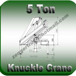 5 ton Knuckle Crane. 5000 kg fold arm truck crane