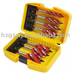 6-piece drill bit set Red spray paint Quad-flute drill