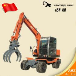 AMZ 65W-8W wheel-type excavator with wood clamp