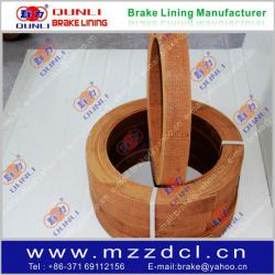 Asbestos woven brake lining with resin