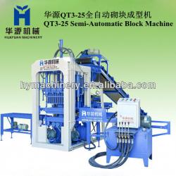 Chinese Famous Brand HuaYuan hollow brick machine QT3-25 Semi-automatic Cement hollow brick making machine