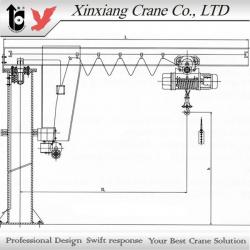 Column swing jib crane