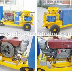 Concrete gunite machine with diesel engine