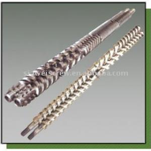 conical twin screw-barrel for wood mahcine