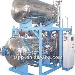 diameter 1000mm stainless steel double layer full-automatic water immersion steam heating retort machine