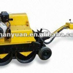 Double drum walk behind vibratory road roller