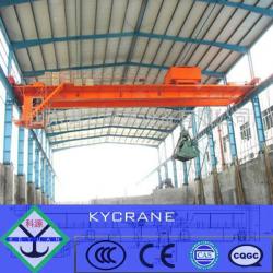 double girder crab bucket bridge crane lifting bulk cargo