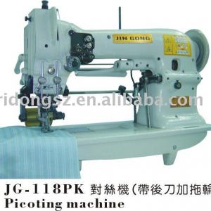 double needle picoting machine with cutter and puller