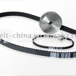 endless black rubber timing belt