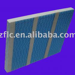 Evaporative water absorbing air filter media pads