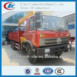 Famous brand Dongfeng 6x4 cargo crane truck with flatbed 8tons for hot sales