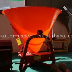 Farm tractor plastic fertilizer spreader