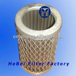 Filter cartridge for hydraulic filter for oil filtration, stainless steel wire mesh filter element