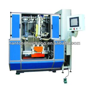 Five axis brush drilling and tufting machine with three head