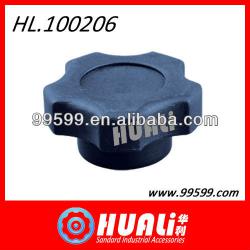 Flat-roofed plastic five-star knob for mechanical