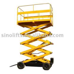 Four-wheel mobile vertical man scissor lift