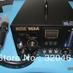 free shipping SMD SMT HOTAIR REPAIR REWORK SOLDERING IRON STATION 3 in 1 220V Aoyue968 + solder station