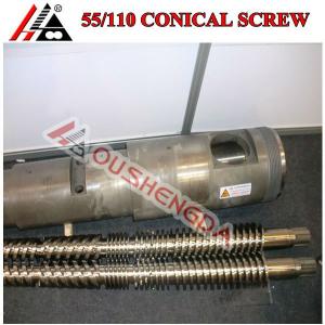 Full Covering 55/110mm Twin Conical Screw&Barrel/Cylinder for Plastic Extruder Machine