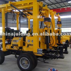 Full hydraulic trailer mounted portable water well drilling rig