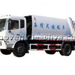 garbage compactor truck with roll arm