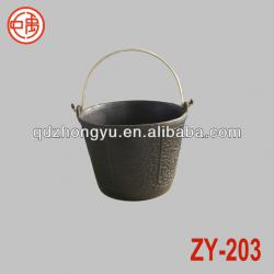 Heavy duty construction rubber buckets with iron handle