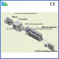 High Capacity Machine Layout of 5 Stick Chewing Gum Machine