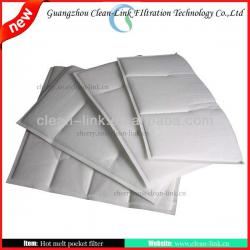 High efficiency synthetic fiber pocket filter