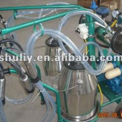 High efficiency Vacuum Moving double bottle Cow Milking machine