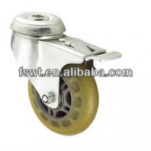 High Quality Top Polyurethane Round Hole Castersl With Brake