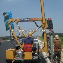 Hydraulic machine for guard rail construction