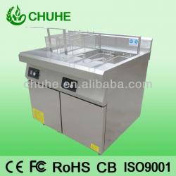 Induction electric deep fat fryer with 28L*2