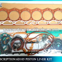 komatsu Excavator overhauling gasket kit 6D105 gasket kit