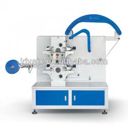 Label printing machine,Woven roll label Flexographic Printing Machine for garment textile 2+1, care label printing machinery