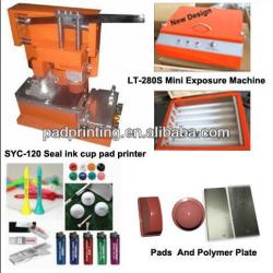 Manual seal ink cup pad printer and mini exposure machine