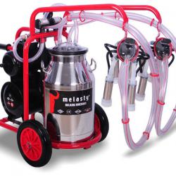 Melasty Double Milking Machine (Mobile) - Stainless Steel Bucket / Silicon Liners / 240cc Milk Claw