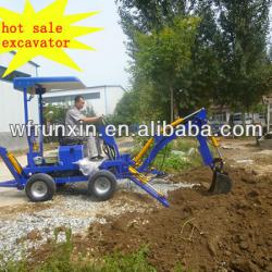 Mini excavator towable backhoe with self powered