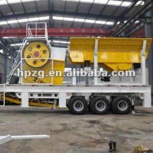 Mobile stone crusher plant wth vibration feeder