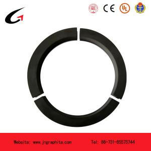 Multi-segment radial graphite sealing rings for water turbines.